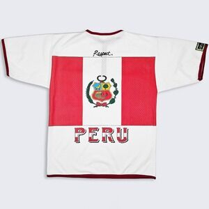 Peru Vintage Y2K Respect Flag Mesh Jersey Shirt